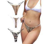 KUKU PANDA Cotton Thongs for Women Sexy Seamless Woman G String Panties 3 Pack Set