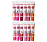 Kukubird 12pcs Lip Tattoo Peel & Reveal Waterproof Lipgloss Lip Tint Womens Girl Makeup Beauty Set- Lip Tattoo