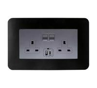 KUKUJIWA 1Pcs Double Light Switch Cover Plates Black,Light Switch Surrounds,Surround Single Light Switch Cover,Switch Sticker Cover,WallFor Home Wall Switch Decoration (14.6cm*8.6cm)