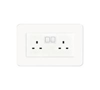 KUKUJIWA 1Pcs Double Light Switch Cover Plates,Light Switch Surrounds,Surround Single Light Switch Cover,Switch Sticker Cover,WallFor Home Wall Switch Decoration (14.6cm*8.6cm) (White)