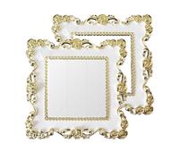 KUKUJIWA 2PCS Light Switch Cover Plate Surrounds Gold, Finger Wall Plate Frame for Standard UK Switches (8.6x8.6cm), Self-Adhesive Home Decoration & Protection (14.6x14.6cm)