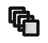 KUKUJIWA 4PCS Light Switch Surrounds Black, Wall Plates for Light Switches,Light Switch Cover Plate,Finger Plates for Light switches,Light Switch Frame Surround for Home Decoration