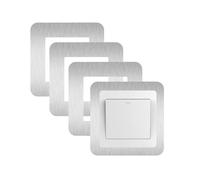 KUKUJIWA 4PCS Light Switch Surrounds, Wall Plates for Light Switches,Light Switch Cover Plate,Finger Plates for Light switches,Light Switch Frame Surround for Home Decoration (4, Silver)