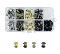 KUKUJIWA 80 Set（240 Pcs) Chicago Screws Posts,Chicago Book Binding Screws Rivets for Leather, Nail Rivet Chicago Button for DIY Bags Backpack Luggage Belt (4 Color)