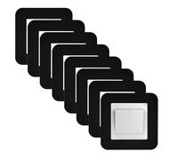KUKUJIWA 8PCS Matt Black Light Switch Surround, Wall Plates for Light Switches,Light Switch Cover Plate,Finger Plates for Light switches,Light Switch Frame Surround for Home Decoration