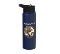 Kukulkan Mayan God of the Wind and Rain Serpent God Stainless Steel Insulated Water Bottle