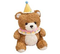 KUKUShining Bear Plush, Cute Soft Stuffed Animal Bears Cuddly Toy with Birthday Hat Doll Soft Plushies for Decor Party(A5)