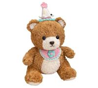 KUKUShining Bear Plush, Cute Soft Stuffed Animal Bears Cuddly Toy with Birthday Hat Doll Soft Plushies for Decor Party(A3)