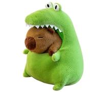 KUKUShining Capybara Plush, Cuddly Crocodile Shark Capybaras Stuffed Animal Doll Hugging Pillow Brown Plushies Toy Gift for Cuddling(Green,40cm/15.7in)