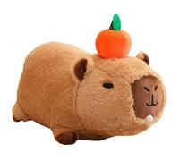 KUKUShining Capybara Plush, Cuddly Soft Stuffed Animal Doll with Apple Chick Fluffy Capybaras Plushies Toy Gift for Kids Girlfriends(Red,20cm/7.8in)