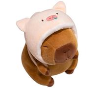 KUKUShining Capybara Plush, Cuddly Stuffed Animal Doll with Headgear Backpack Capybaras Hugging Pillow Plushies Toy for Kids(Pink,40cm/15.75in)