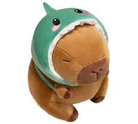 KUKUShining Capybara Plush, Cuddly Stuffed Animal Doll with Headgear Backpack Capybaras Hugging Pillow Plushies Toy for Kids(Green,20cm/7.8in)