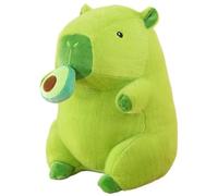 KUKUShining Capybara Plush, Cute Soft Stuffed Animal Doll with Pullable Fruit Mouth Fluffy Pink Capybaras Plushies Toy Gift for Childrens(Avocado,40cm/15.7in)