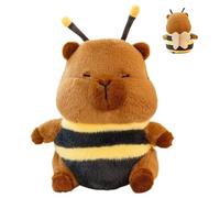 KUKUShining Capybara Plush, Cute Stuffed Animals with Bee Turtle Backpack Kawaii Soft Capybaras Plushie Toy Gift for Christmas(Yellow,23cm/9.05in)