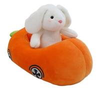 KUKUShining Carrot Bunny Plush, Soft Cuddly Stuffed Animal Pillow Fluffy Carrots Lop Eared Rabbit Plushie Toy for Easter's Day(40cm/15.7in)