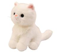 KUKUShining Cat Plush, Cute Stuffed Animal Kitten Pillow Soft Kawaii Plushie Toy Room Decor Gifts for Cuddling Napping(White)