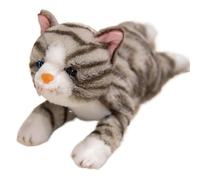 KUKUShining Cat Plush, Lifelike Kitten Stuffed Animal Doll Soft Hugging Pillow Fluffly Cats Plushie Toys for Birthday Valentines(Black)