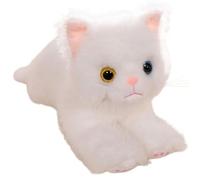 KUKUShining Cat Plush, Soft Cute Stuffed Animals Doll Kitten Hugging Pillow Sitting Cats Plushie Toy for Childrens Boys Girls(White,40cm/15.75in)