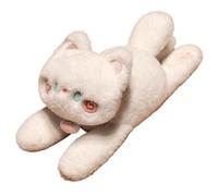 KUKUShining Cat Plush Toy, Cute Stuffed Animal Dolls Cartoons Hugs Cats Bracelets Soft Plushie for Kids Gifts Birthday(White)