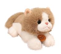 KUKUShining Cat Plush Toy, Soft Kitten Stuffed Animal Dolls Cute Fluffy Plushie For Birthday Boys Girls Kids Hug(Brown,35cm/13.8in)