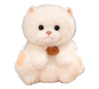 KUKUShining Cat Plush Toy, Soft Kitten Stuffed Animal Dolls Cute Fluffy Plushie For Birthday Boys Girls Kids Hug(White B,35cm/13.8in)