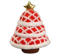 KUKUShining Christmas Tree Plush, Cartoon Stuffed Doll with Star Holiday Throw Pillow Cuddly Soft Plushies Toy for Party Room Decor(Red)