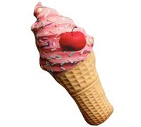 KUKUShining Cone Ice Cream Plush, Cuddly Stuffed Doll Hugging Pillow Cone Shaped Soft Plushie Toys Gift for Kids Adults Girls(Cherry,35cm/13.77in)