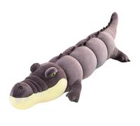 KUKUShining Crocodile Plush, Stuffed Animals Long Body Pillow Cute Doll Soft Decor Cushion Alligator Plushie Toy Gift for Kids(Grey,100cm/39.4in)