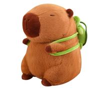 KUKUShining Cute Capybara Plush Toy，Realistic Soft With Turtle Backpack Stuffed Animal Bedside Sofa Home Decoration Gift Boys Girls Children Christmas Easter Birthday(45cm/17.7in)
