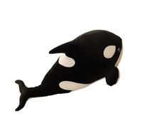KUKUShining Cute Orca Whale Plush Toy，Simulation Plushies Stuffed Sea Creatures for Gift Home Decor Children Birthday Christmas(Black,80cm/31.5in)