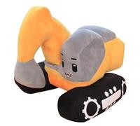 KUKUShining Digger Plush Toy, Cute Soft Excavator Pillow Creative Shaped Truck Construction Plushies for Play Birthday(Yellow,26cm/10.2in)