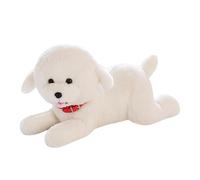 KUKUShining Dog Plush Toy, Cute Puppy Stuffed Animals Dolls with Bell Soft Bichon Frise Plushie for Kids Boys Girls(48cm/18.9in)
