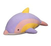 KUKUShining Dolphin Plush Toy, Cute Rainbow Stuffed Animal Dolls Soft Cuddly Plushie Furry Pillow Gifts For Kids Adults(60cm/23.6in)