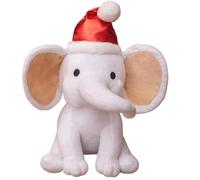 KUKUShining Elephant Plush Toy, Cute Cartoon With Hat Stuffed Animal Dolls Cute Hugging Pillow Furry Plushie For Kids Gift(White)