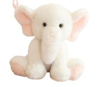 KUKUShining Elephant Plush Toy, Cute Stuffed Animal Dolls Soft Furry Pillow Cuddly Plushie For Girls Boys Gift Birthday(White,23CM/9.05in)