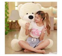 KUKUShining Giant Teddy Bear Plush, Soft Stuffed Animal Toy Plushie, for Kids Girls, Cozy Relaxation, Adorable Home Decor Accent(Beige,80cm/31.5in)