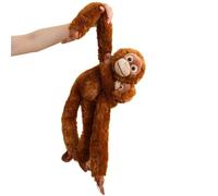KUKUShining Hanging Chimpanzee Plush, Cute Soft Stuffed Animal Long Arm Gorilla Mama with Baby Doll Plushie Toy for Home Decoration(Brown)