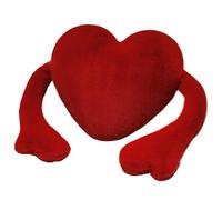 KUKUShining Heart Cushion Plush, Red Stuffed Throw Pillows Love Decorative Cushions Heart Shaped Plushie Toy for Valentinas Day Gift(Red)
