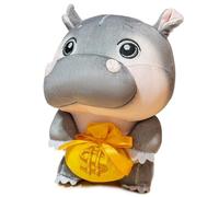KUKUShining Hippo Plush, Realistic Hippopotamus Stuffed Animal Plushie Doll with Sunglass Scarf Skirt Soft Snuggly Playtime Companions for Childrens(Yellow)