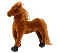 KUKUShining Horse Plush Toy, Realistic With Eyes Stuffed Animal Dolls Pony Fluffy Plushie for Tabletop Kids Gift Birthday(Brown)