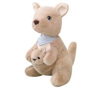 KUKUShining Kangaroo Plush, Cute Soft Stuffed Animal Dolls with Baby Cute Plushie for Home Office Decoration Sofa(Brown,45cm/17.7in)