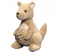 KUKUShining Kangaroo Plush, Cute Stuffed Animal Dolls With Little Kangaroos Soft Toy Pillow Plushies for Sofa Gift(22cm/8.7in)