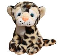 KUKUShining Leopard Plush, Soft Cuddly Snow Leopard Stuffed Wild Animal Doll Cheetah Plushie Toy Gifts for Childrens Boyfriends(Black,17cm/6.7in)