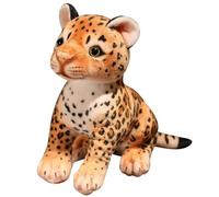 KUKUShining Leopard Plush, Soft Cuddly Stuffed Animal Lifelike Cheetah Plushie Dolls Gifts for Kids Girls Boys Childrens Party Decorations(Sitting,24cm/9.44in)