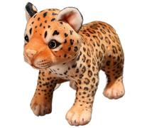 KUKUShining Leopard Plush, Soft Cuddly Stuffed Animal Lifelike Cheetah Plushie Dolls Gifts for Kids Girls Boys Childrens Party Decorations(Standing,24cm/9.44in)
