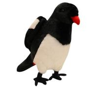 KUKUShining Magpie Plush, Cute Stuffed Animal Soft Plushie Figure Toy Cute Realistic Bird Doll for Childrens Adults Kids(Red,22cm/8.6in)