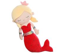 KUKUShining Mermaid Plush, Cuddly Stuffed Animal Doll Soft Hugging Pillow Mermaids Plushie Toy Kawaii Cushion for Childrens Girls(Red,40cm/15.7in)