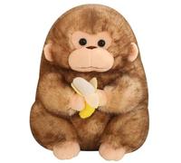 KUKUShining Monkey Plush, Cute Stuffed Animals Doll with Banana Golden Monkeys Plushie Toy Interactive Hugging Pillow Gift for Kids Boys Girls(Brown,23cm/9in)