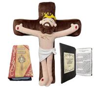 KUKUShining My Friend Jesus Plush, Religious Savior Jesus Stuffed Plushie Doll Toys Cross Bible Jesus for Education Easter Storytelling