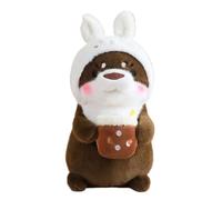 KUKUShining Otter Plush Toy, Cute Soft Stuffed Animal Dolls With Headdress Cartoon Plushies for Birthday Decor Sofa(A4,40cm/15.7in)